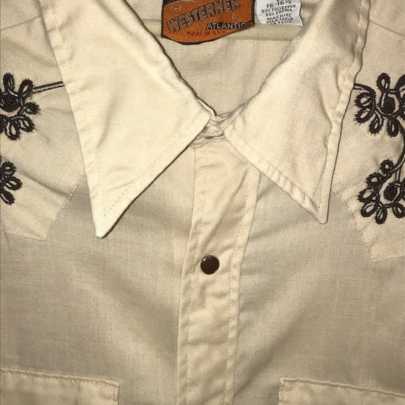 Vintage Western Long-sleeve Pearl snap - Picture 3 of 3